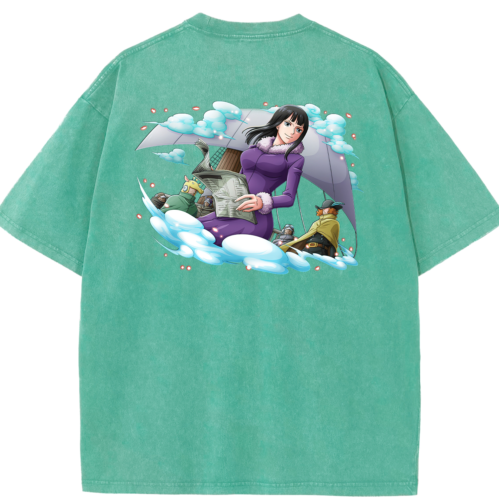 ワンピース ニコ・ロビン ONE PIECE Nico Robin 綿100% ヴィンテージ風 半袖Tシャツ（背面プリント）